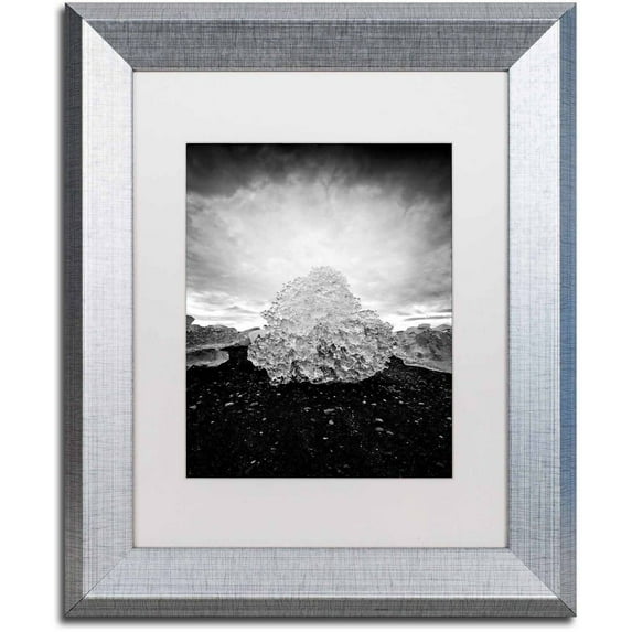 Trademark Fine Art 'Ice Diamond' Canvas Art by Philippe Sainte-Laudy, White Matte, Silver Frame