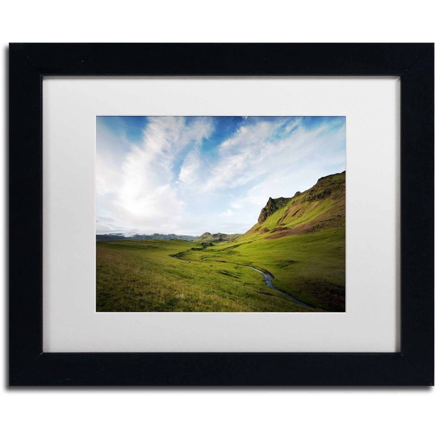 Trademark Fine Art 'Icelandic Green' Canvas Art by Philippe Sainte-Laudy, White Matte, Black Frame