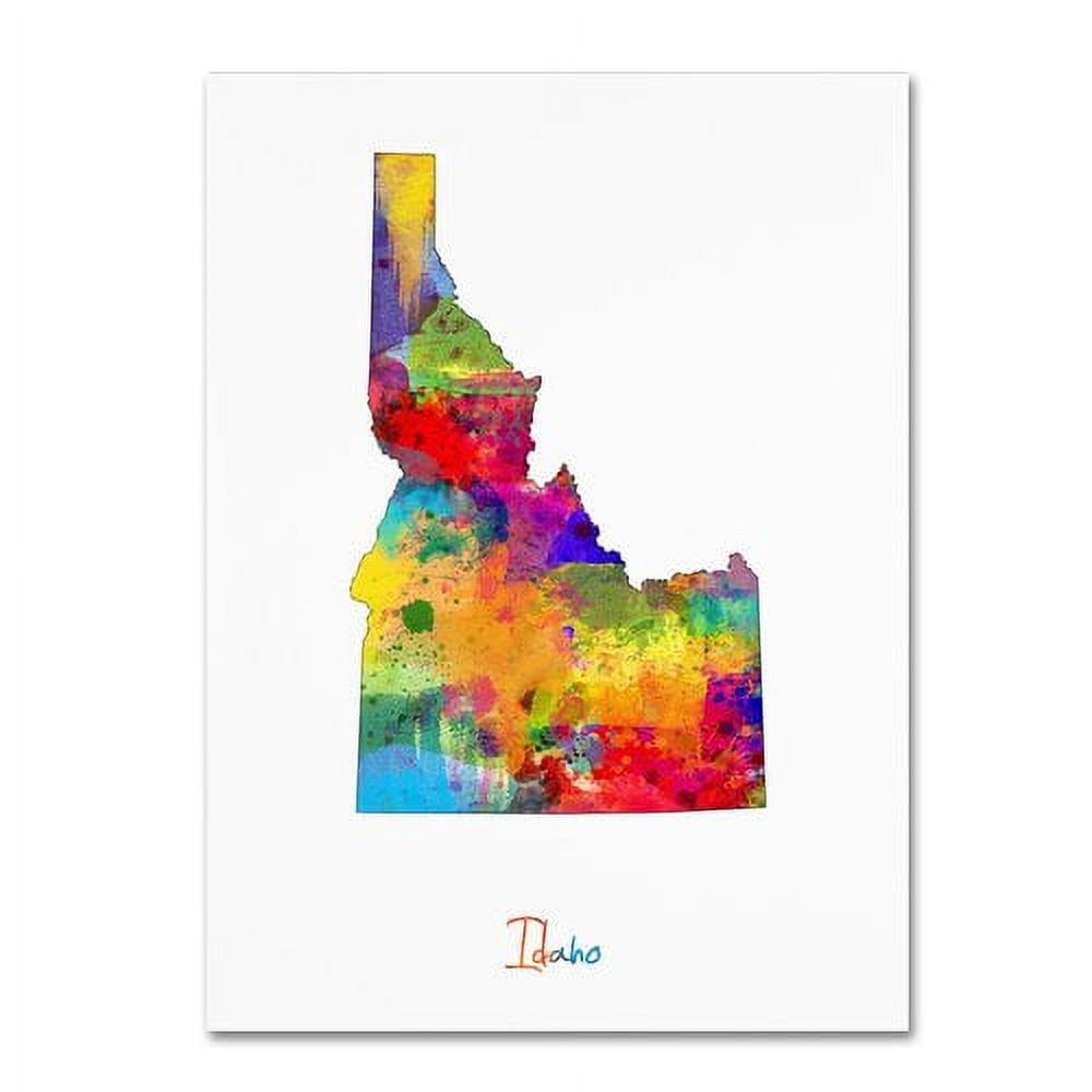 Trademark Fine Art "Idaho Map" Canvas Art by Michael Tompsett
