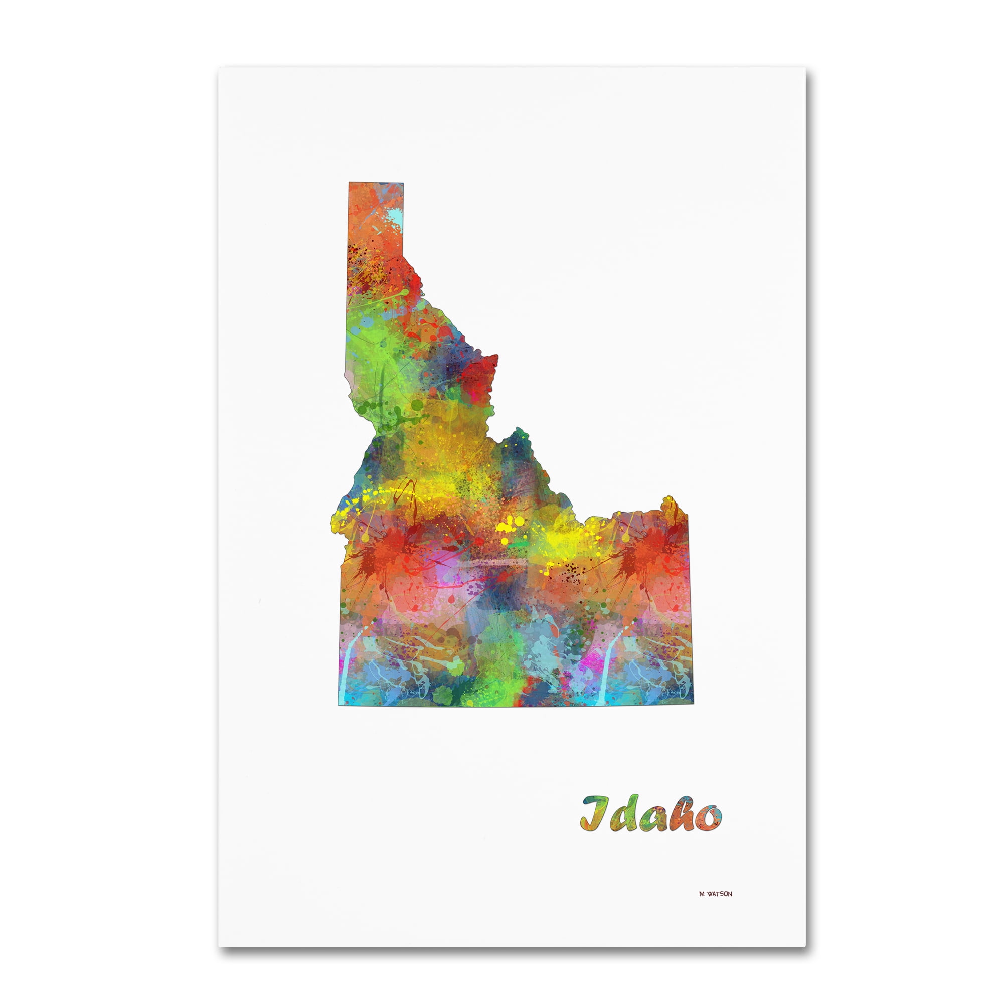 Trademark Fine Art "Idaho State Map-1" Canvas Art by Marlene Watson