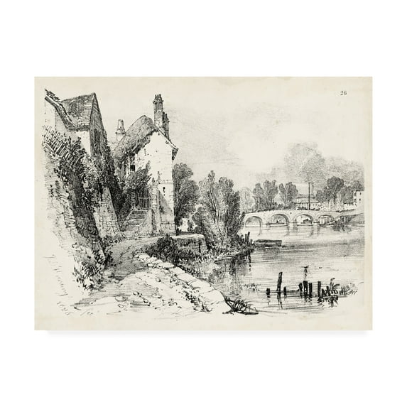 Trademark Fine Art 'Idyllic Landscape II' Canvas Art by J.D. Harding