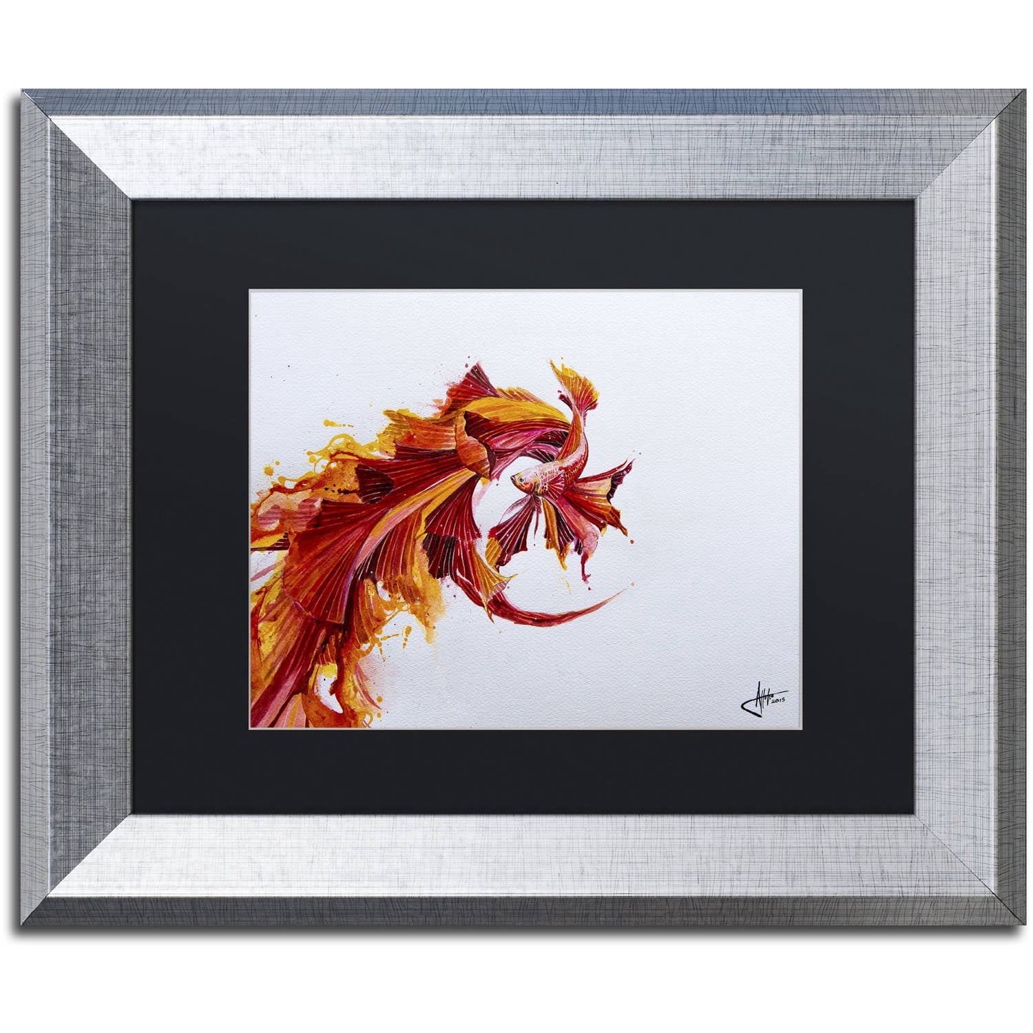 Trademark Fine Art 'Ignite' Canvas Art by Marc Allante, Black Matte, Silver Frame