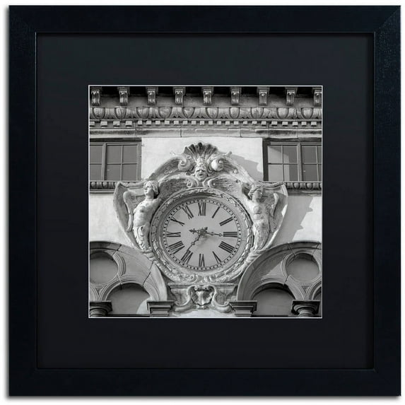 Trademark Fine Art "Il Grande Orologio II" Canvas Art by Alan Blaustein, Black Matte, Black Frame