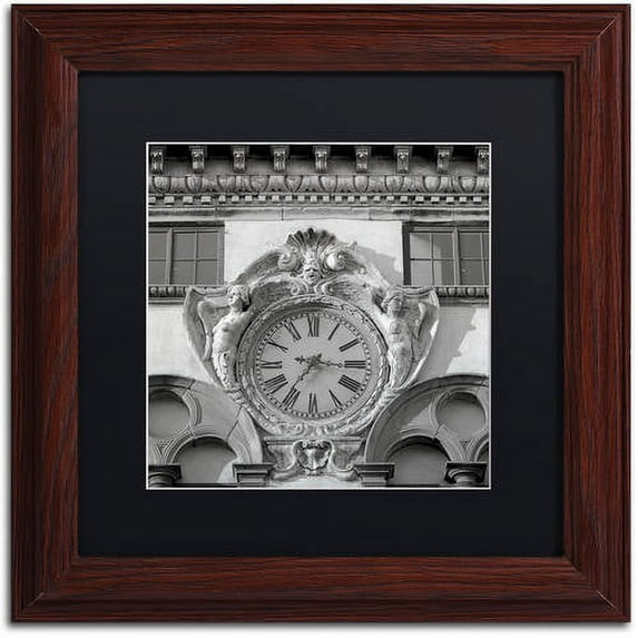 Trademark Fine Art "Il Grande Orologio II" Canvas Art by Alan Blaustein, Black Matte, Wood Frame