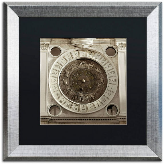 Trademark Fine Art "Il Grande Orologio IV" Canvas Art by Alan Blaustein, Black Matte, Silver Frame