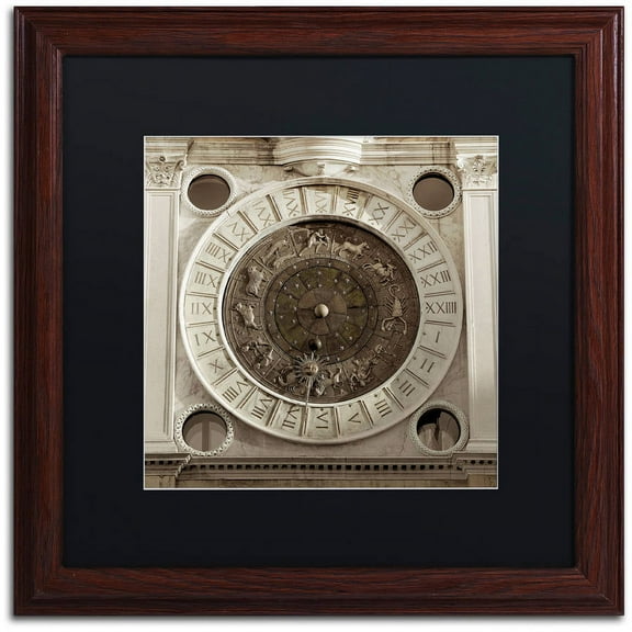Trademark Fine Art "Il Grande Orologio IV" Canvas Art by Alan Blaustein, Black Matte, Wood Frame