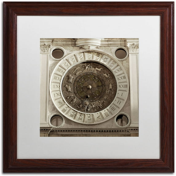 Trademark Fine Art "Il Grande Orologio IV" Canvas Art by Alan Blaustein, White Matte, Wood Frame