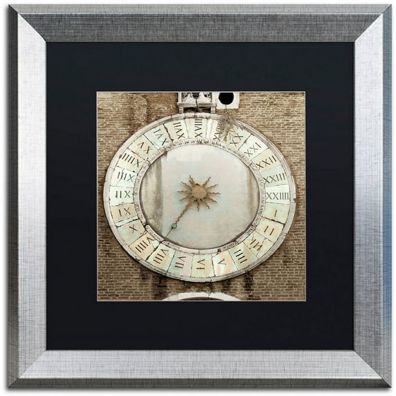 Trademark Fine Art "Il Grande Orologio V" Canvas Art by Alan Blaustein, Black Matte, Silver Frame