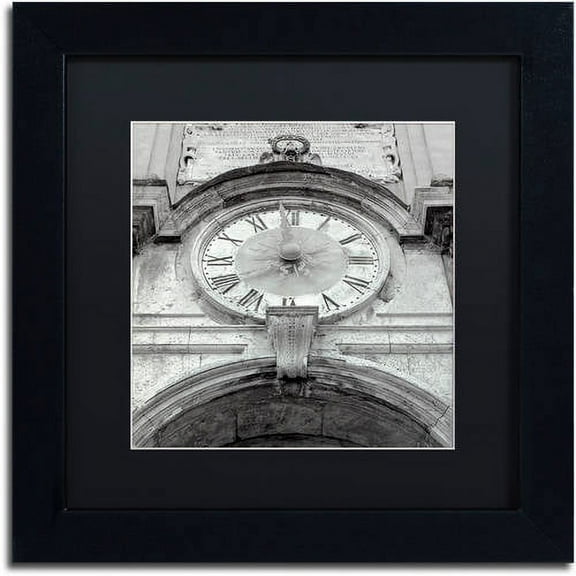 Trademark Fine Art "Il Grande Ororlogio I" Canvas Art by Alan Blaustein, Black Matte, Black Frame