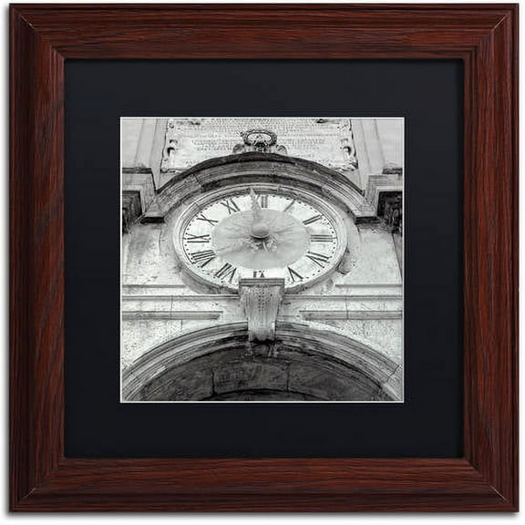 Trademark Fine Art "Il Grande Ororlogio I" Canvas Art by Alan Blaustein, Black Matte, Wood Frame