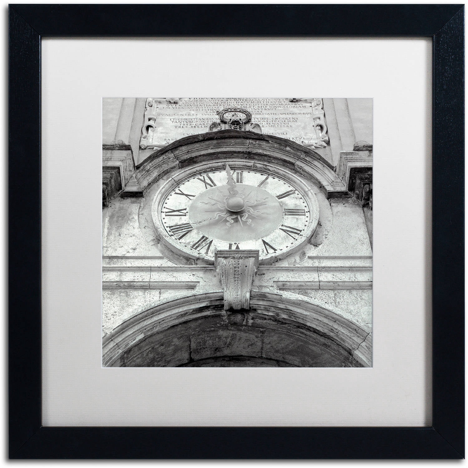 Trademark Fine Art "Il Grande Ororlogio I" Canvas Art by Alan Blaustein, White Matte, Black Frame