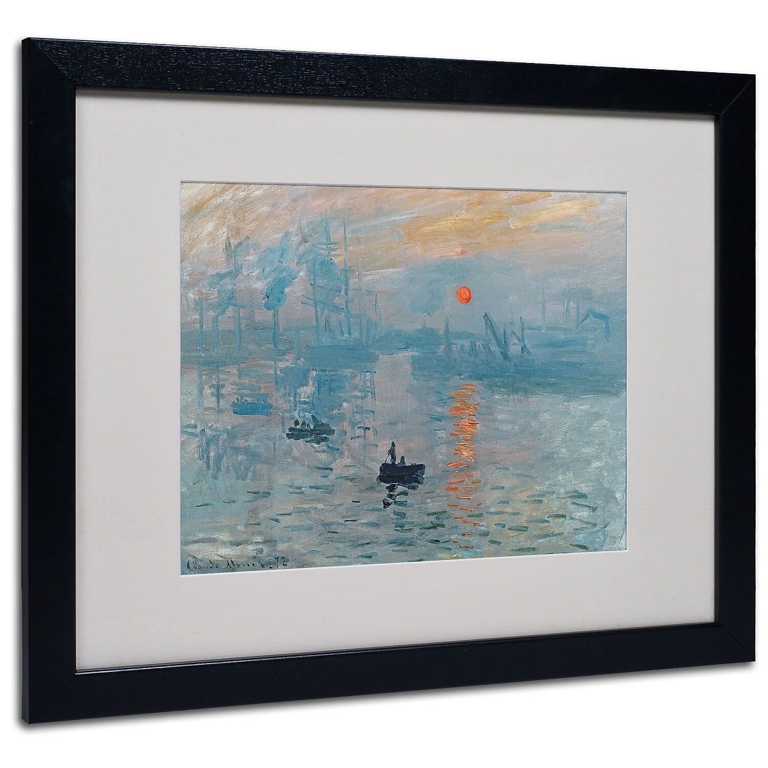Trademark Fine Art "Impression Sunrise" Framed Canvas Art by Claude Monet, Black Frame