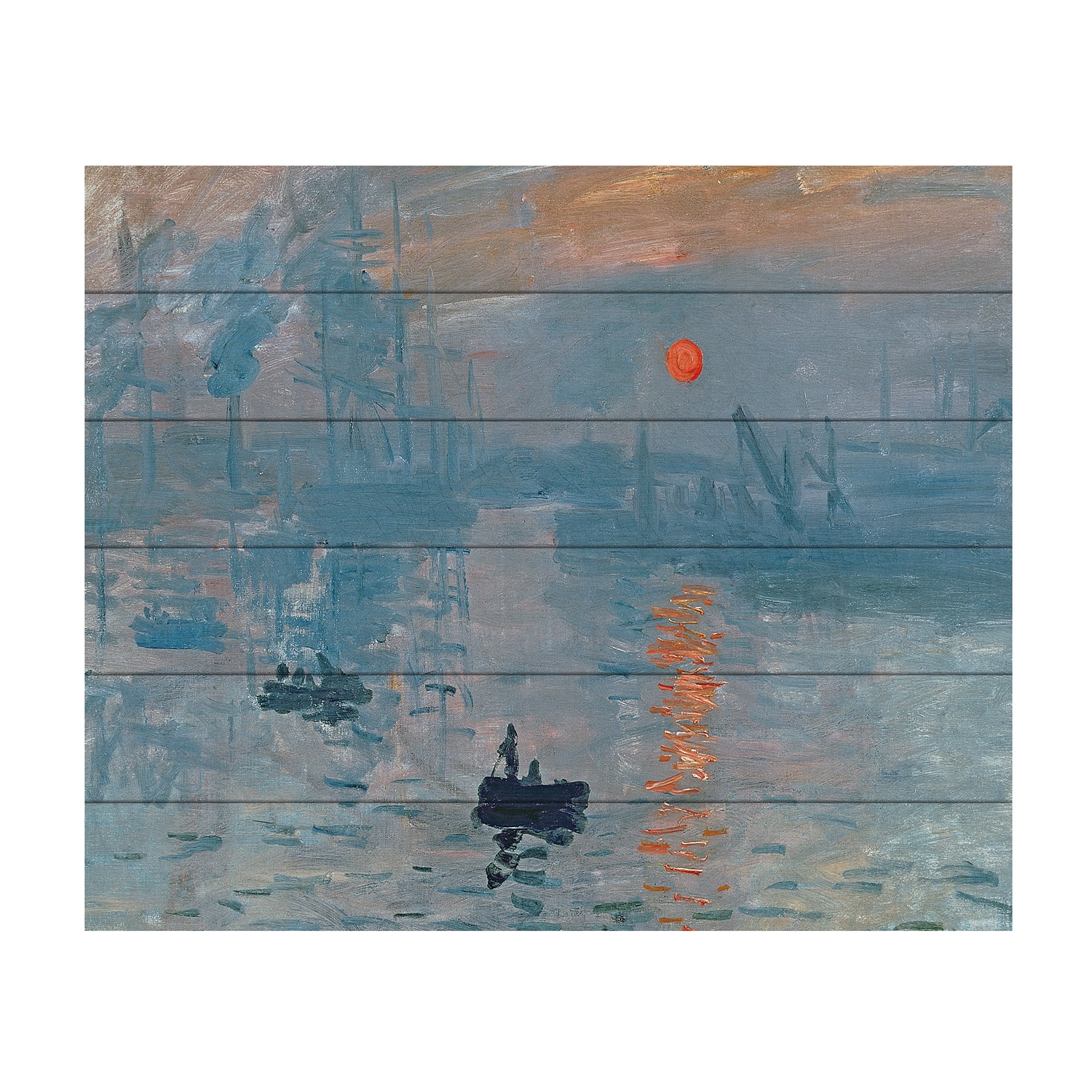 Claude Monet 'Impression Sunrise' Wood Slat Art