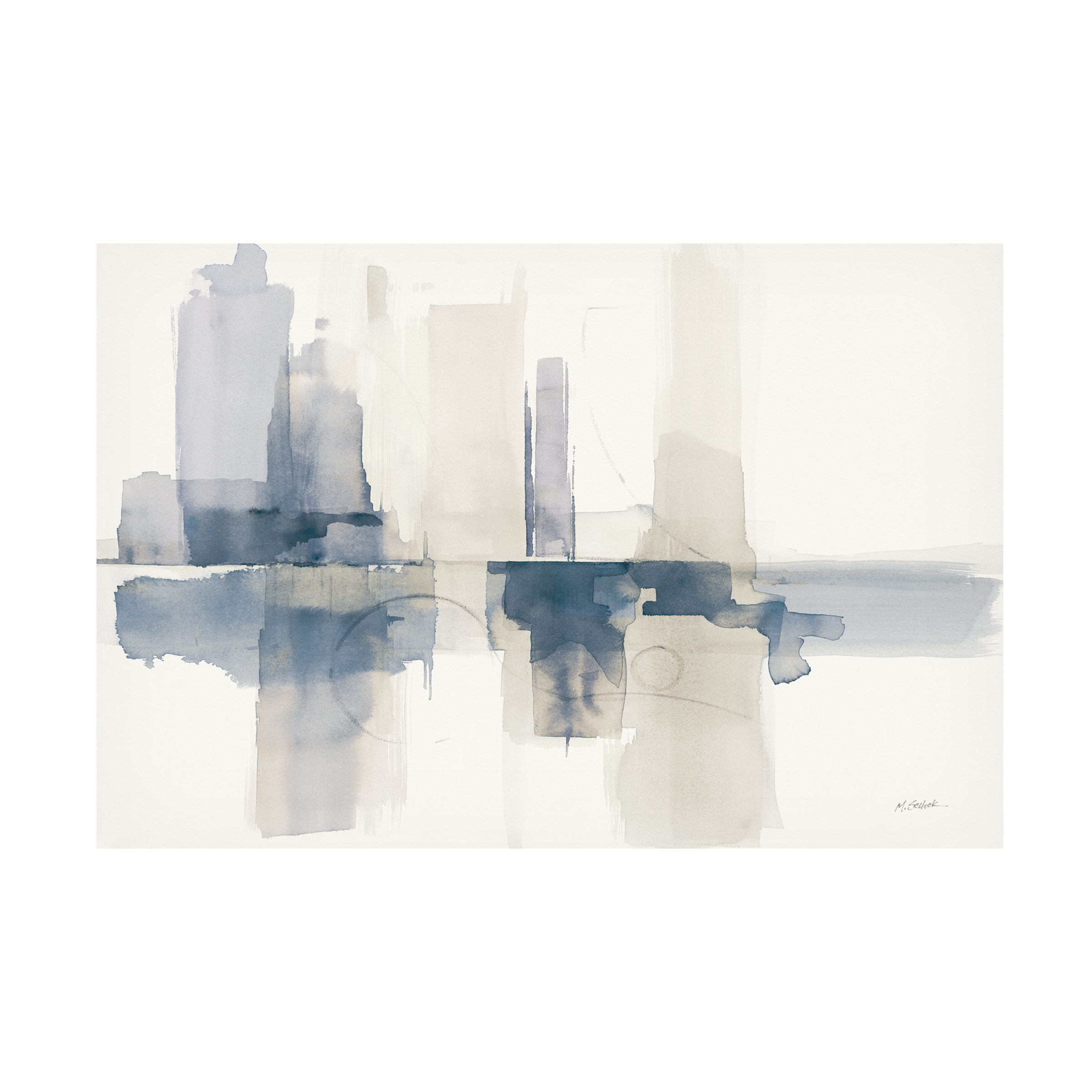 Trademark Fine Art 'Improvisation II Navy' Canvas Art by Mike Schick