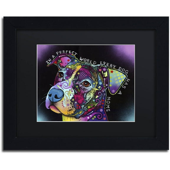 Trademark Fine Art "In a Perfect World" Canvas Art by Dean Russo, Black Matte, Black Frame
