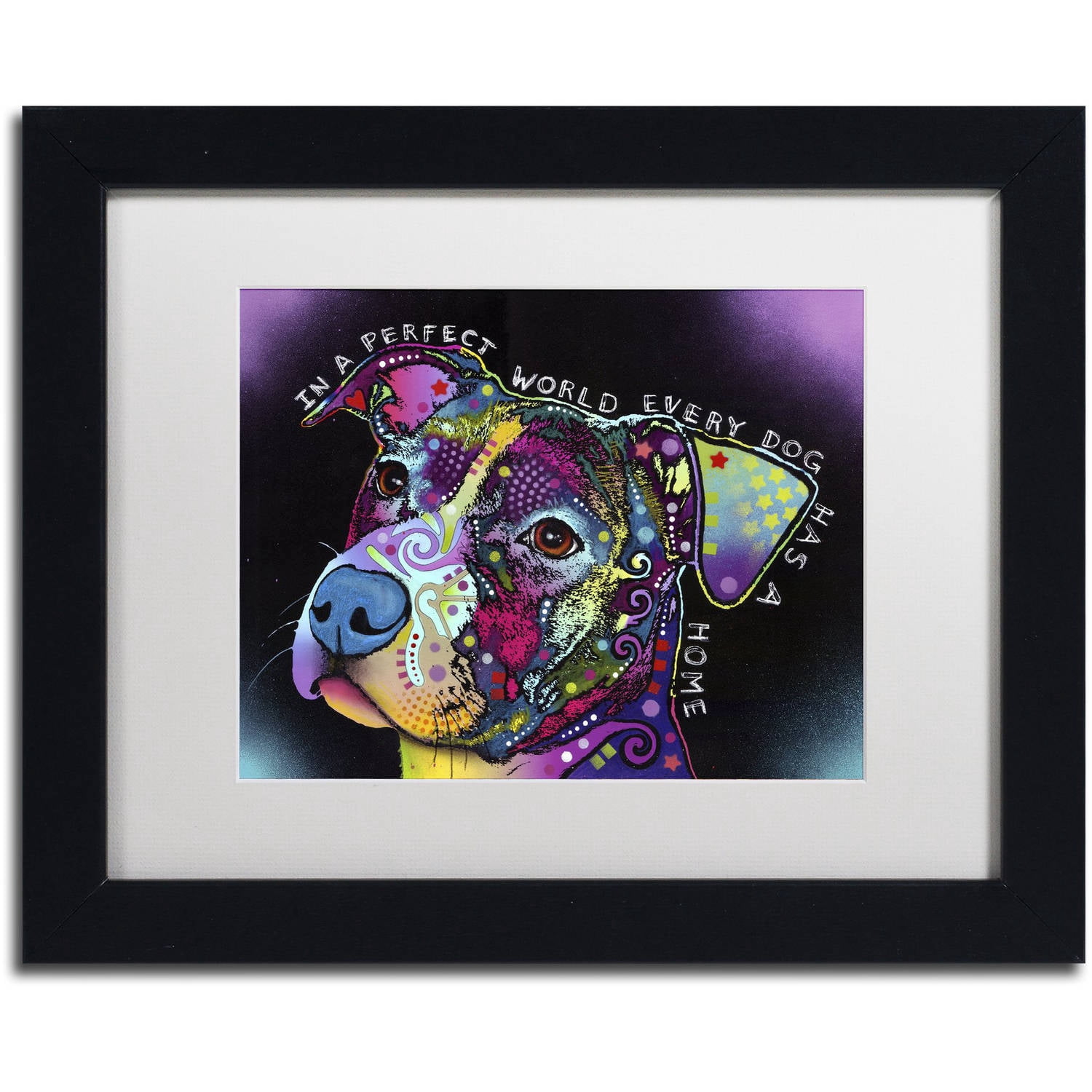 Trademark Fine Art "In a Perfect World" Canvas Art by Dean Russo, White Matte, Black Frame