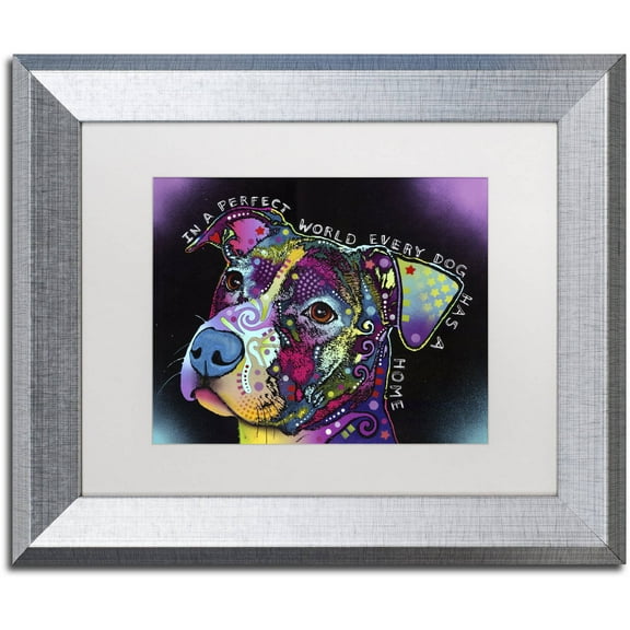 Trademark Fine Art "In a Perfect World" Canvas Art by Dean Russo, White Matte, Silver Frame