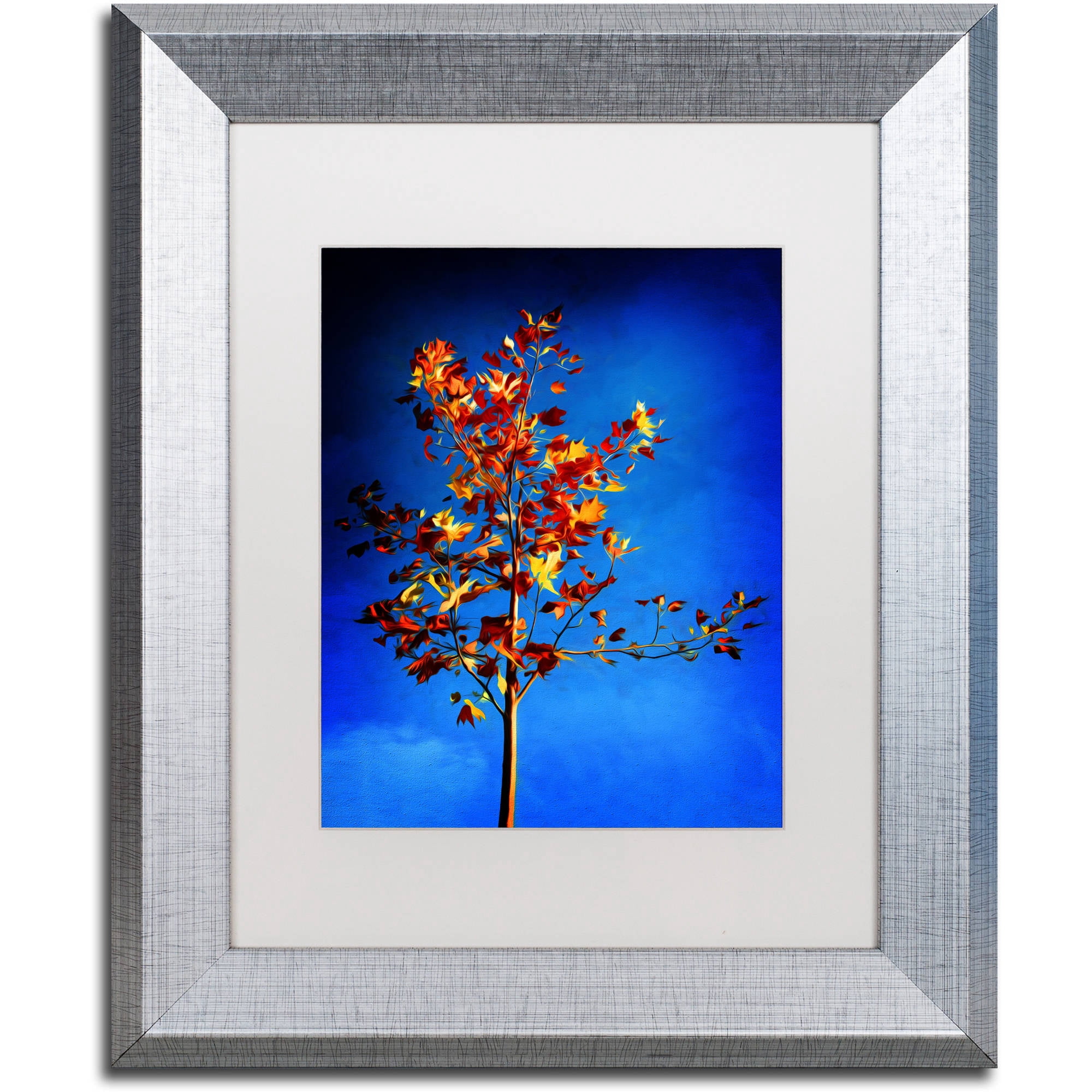 Trademark Fine Art "In the Autumn Wind" Canvas Art by Philippe Sainte-Laudy White Matte, Silver Frame