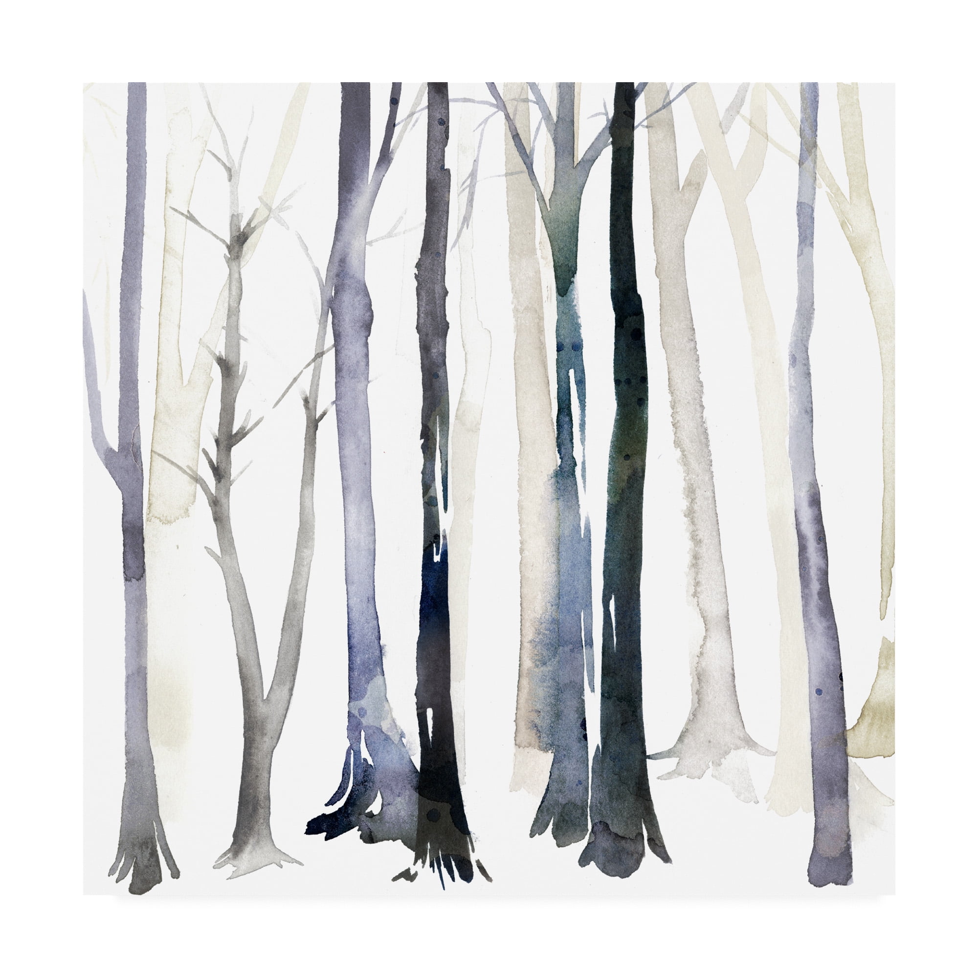 Grace Popp 14" x 14" Black and Light Blue Canvas Landscape Art