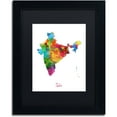 thumbnail image 1 of Trademark Fine Art "India Watercolor Map" Canvas Art by Michael Tompsett Black Matte, Black Frame, 1 of 2
