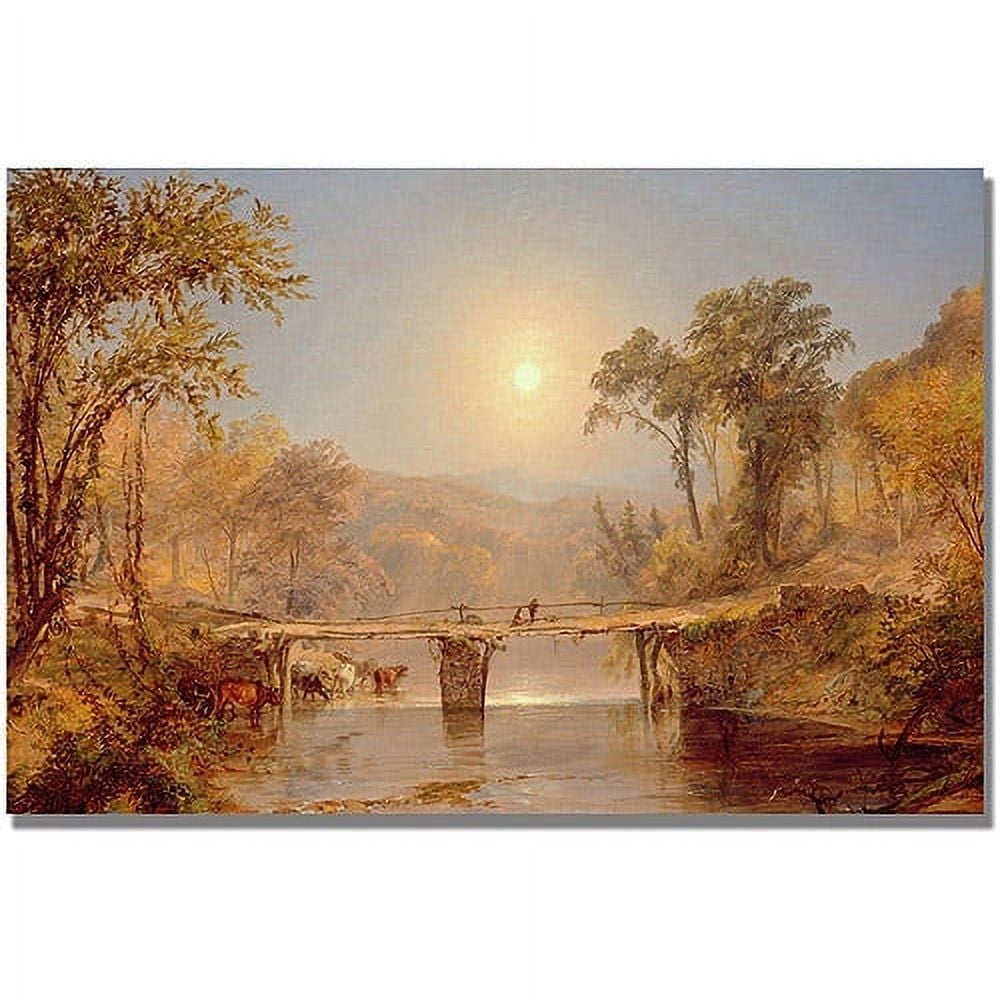 Indian Summer on the Delaware Canvas Art in Warm Earth Tones