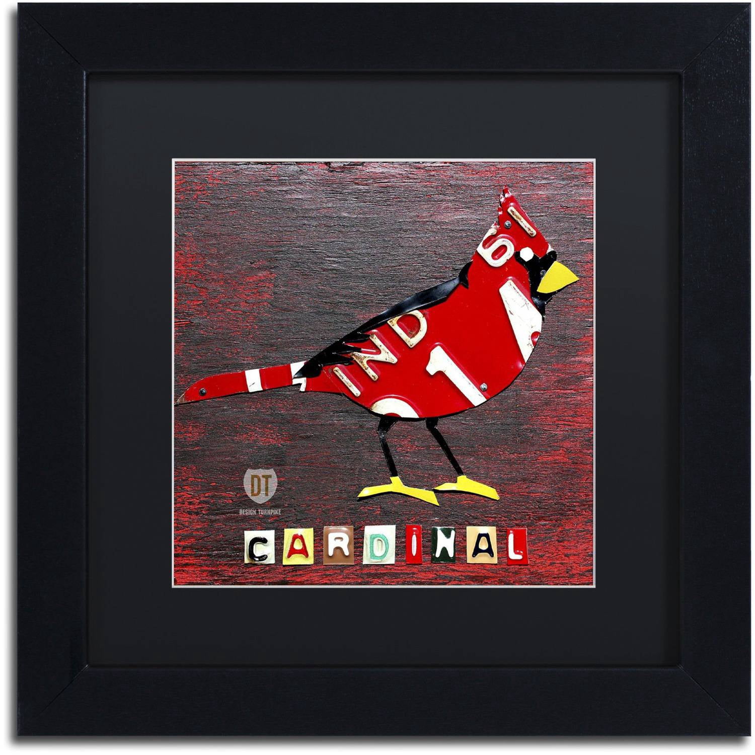 Trademark Fine Art 'Indiana Cardinal' Canvas Art by Design Turnpike, Black Matte, Black Frame