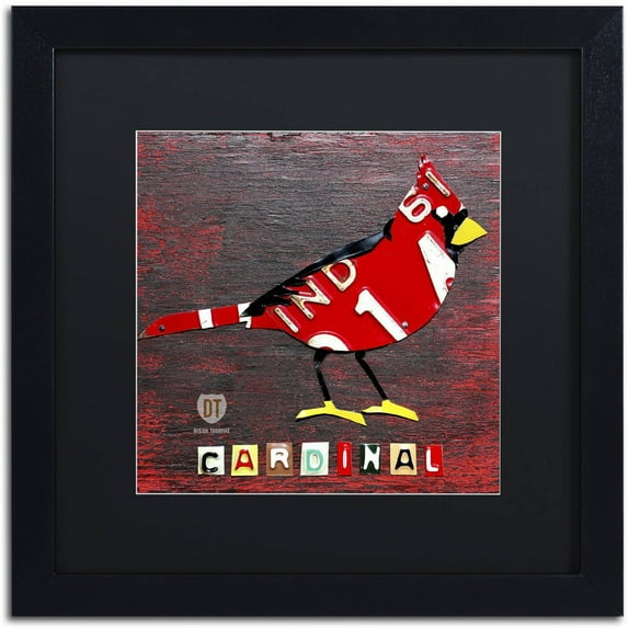 Trademark Fine Art 'Indiana Cardinal' Canvas Art by Design Turnpike, Black Matte, Black Frame