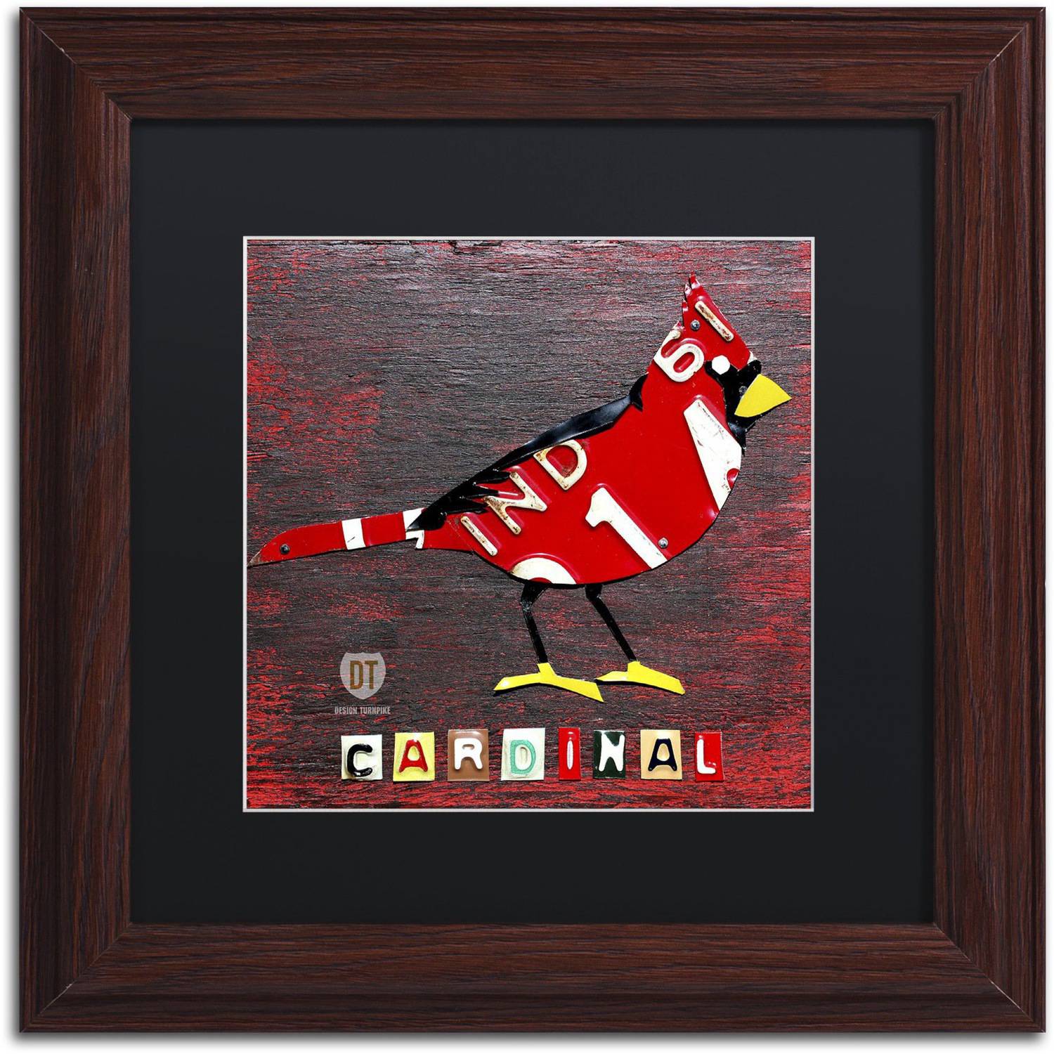 Trademark Fine Art 'Indiana Cardinal' Canvas Art by Design Turnpike, Black Matte, Wood Frame
