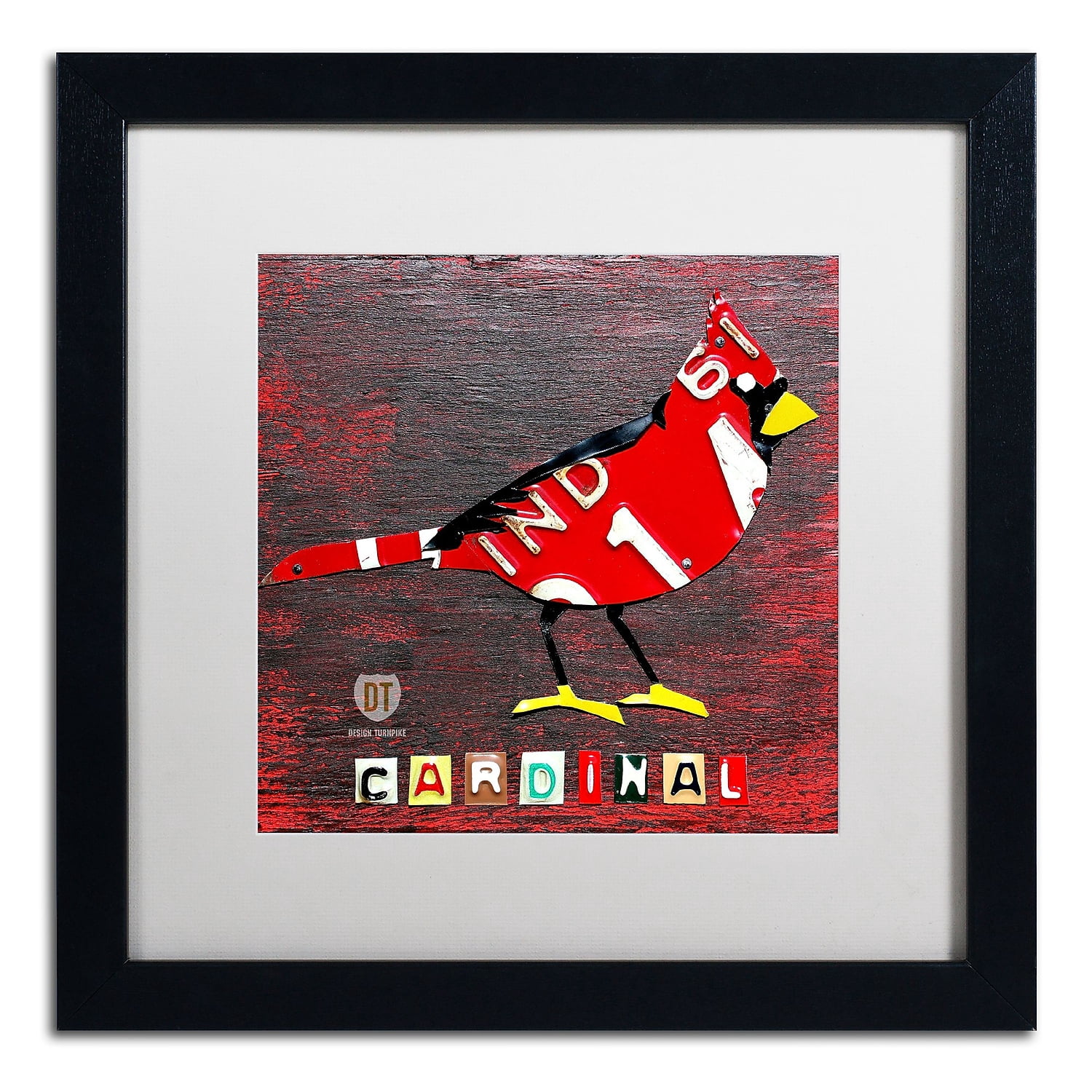 Trademark Fine Art 'Indiana Cardinal' Canvas Art by Design Turnpike, White Matte, Black Frame