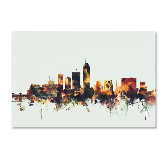 Trademark Fine Art 'Indianapolis Indiana Skyline' Canvas Art by Michael Tompsett