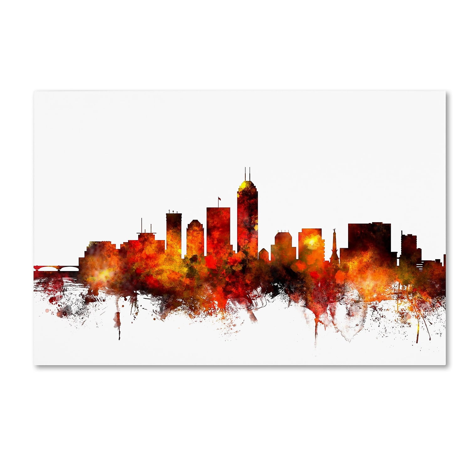 Trademark Fine Art "Indianapolis Indiana Skyline II" Canvas Art by Michael Tompsett