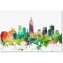 Trademark Fine Art "Indianapolis Indiana Skyline SP" Canvas Art by Marlene Watson