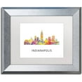 thumbnail image 1 of Trademark Fine Art 'Indianapolis Indiana Skyline WB-1' Canvas Art by Marlene Watson, White Matte, Silver Frame, 1 of 4