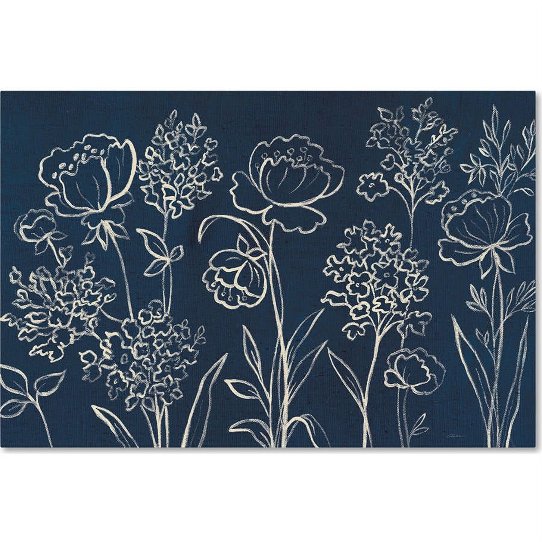 Trademark Fine Art "Indigo Floral I" Canvas Art by Silvia Vassileva