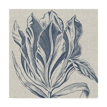 Trademark Fine Art 'Indigo Floral on Linen I' Canvas Art by Vision Studio
