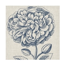 Trademark Fine Art Vision Studio Indigo Floral On Linen Iii Canvas Wall Art - 14x14