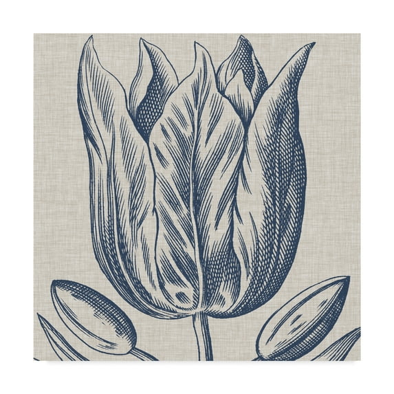 Trademark Fine Art 'Indigo Floral on Linen VI' Canvas Art by Vision Studio