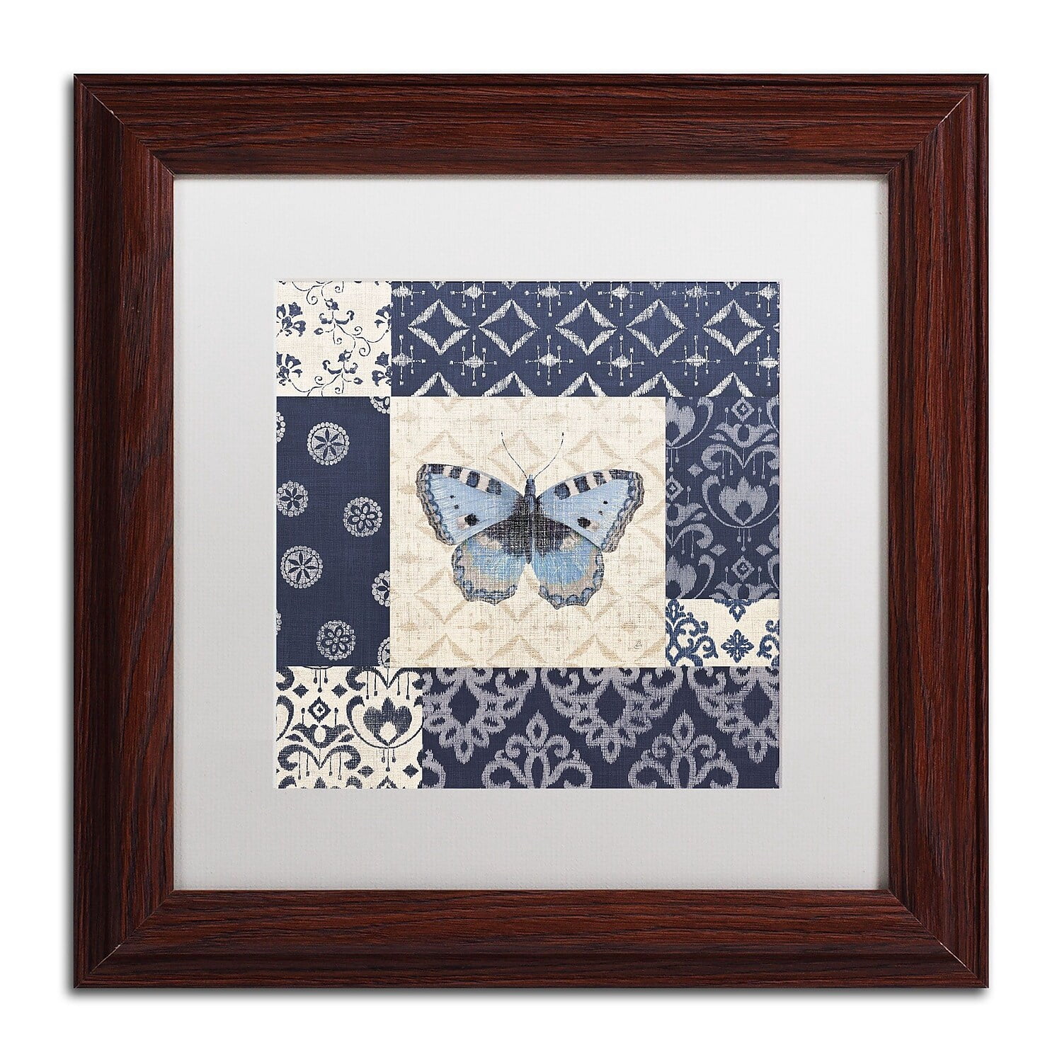 Trademark Fine Art "Indigo Nature II" Canvas Art by Daphne Brissonnet, White Matte, Wood Frame