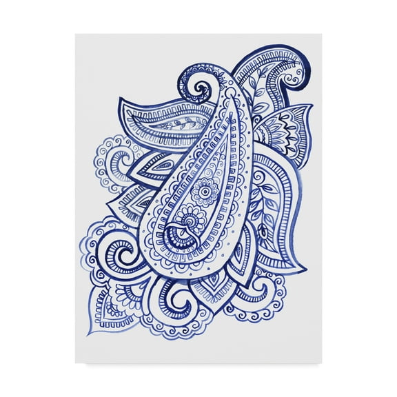 Trademark Fine Art 'Indigo Paisley III' Canvas Art by Jennifer Paxton Parker