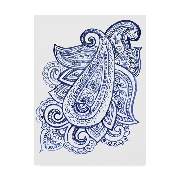Trademark Fine Art 'Indigo Paisley III' Canvas Art by Jennifer Paxton Parker