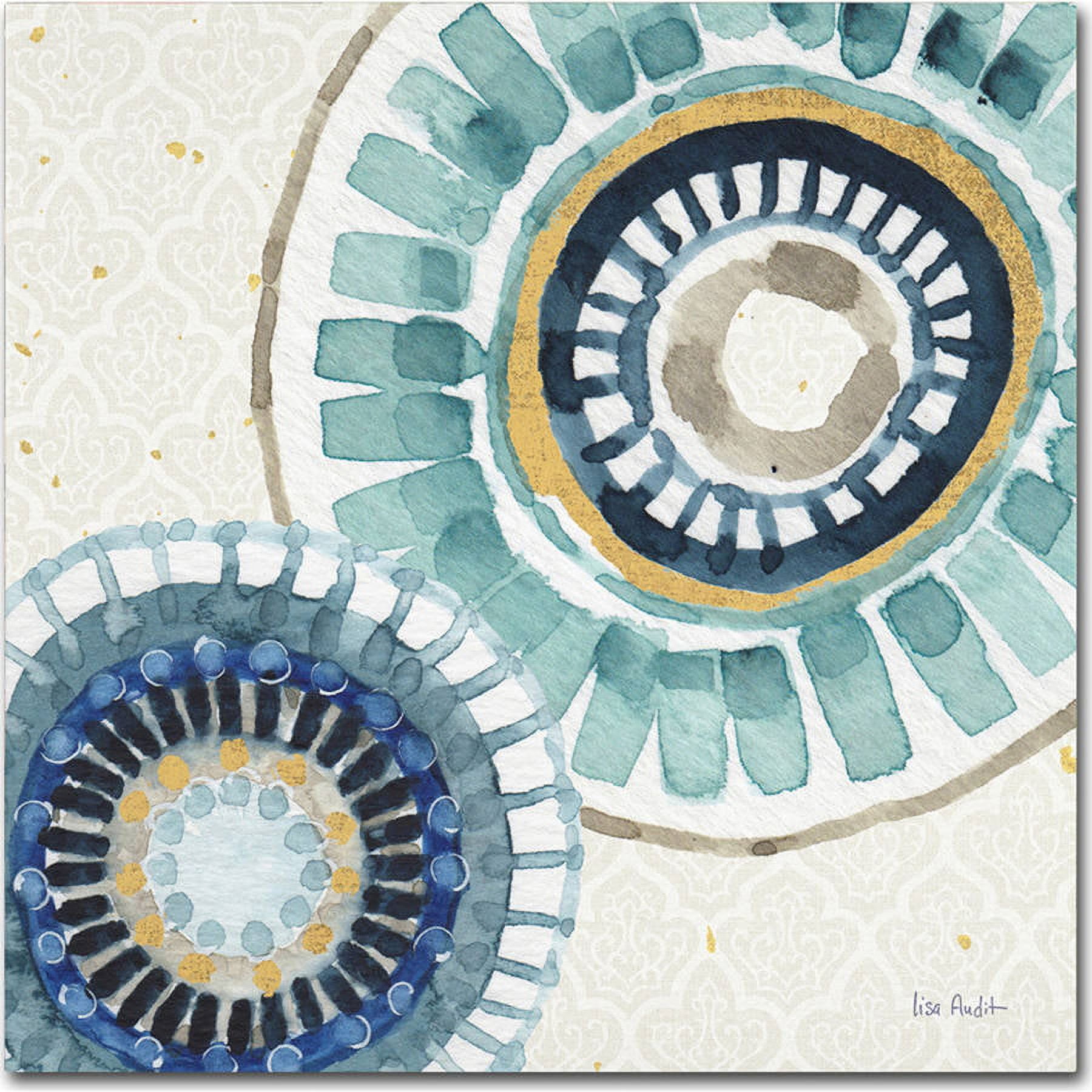 Indigold XV Abstract Blue and Gold Canvas Painting