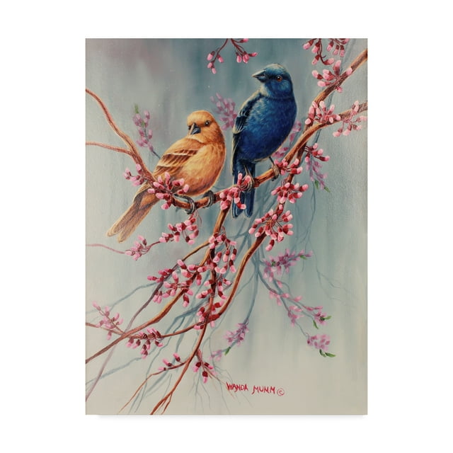 Trademark Fine Art 'Indigos And Redbuds' Canvas Art by Wanda Mumm
