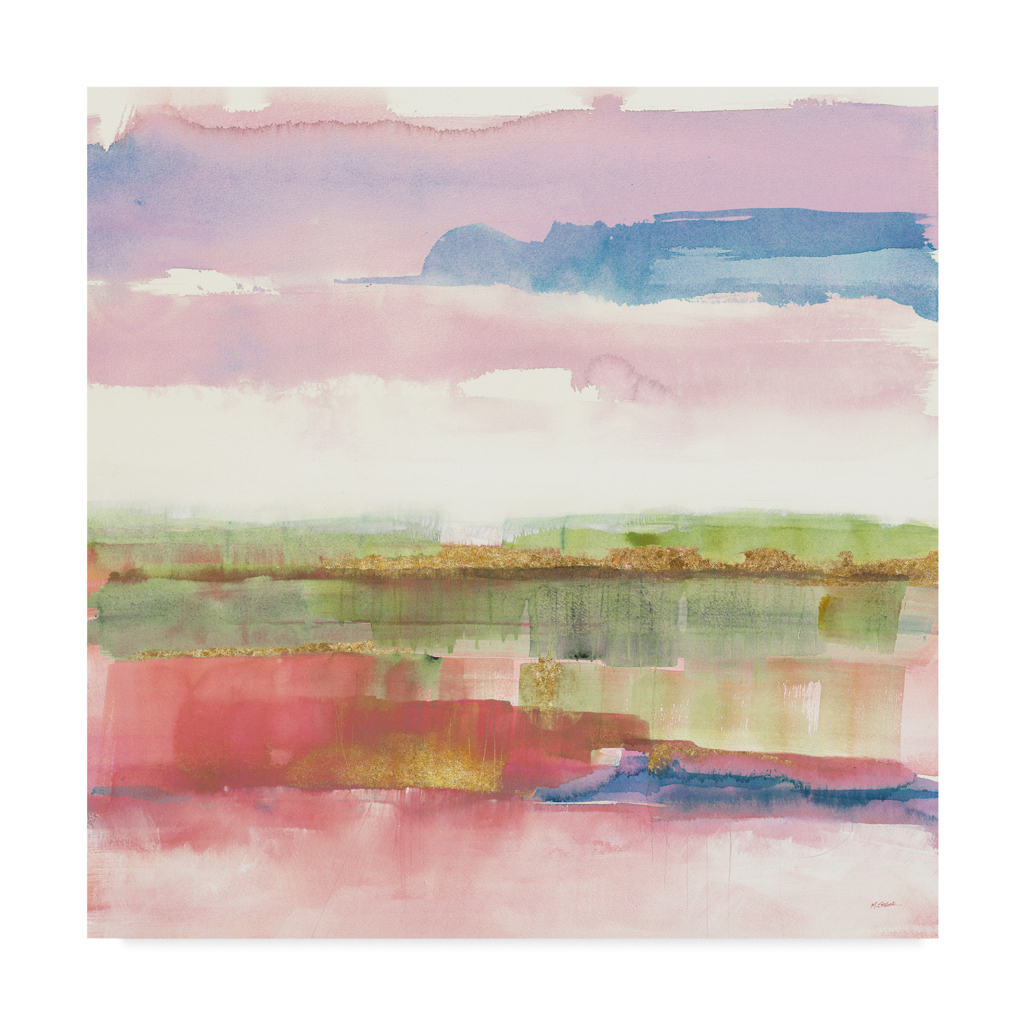 Trademark Fine Art 'Influence of Line and Color Gold Bright' Canvas Art by Mike Schick