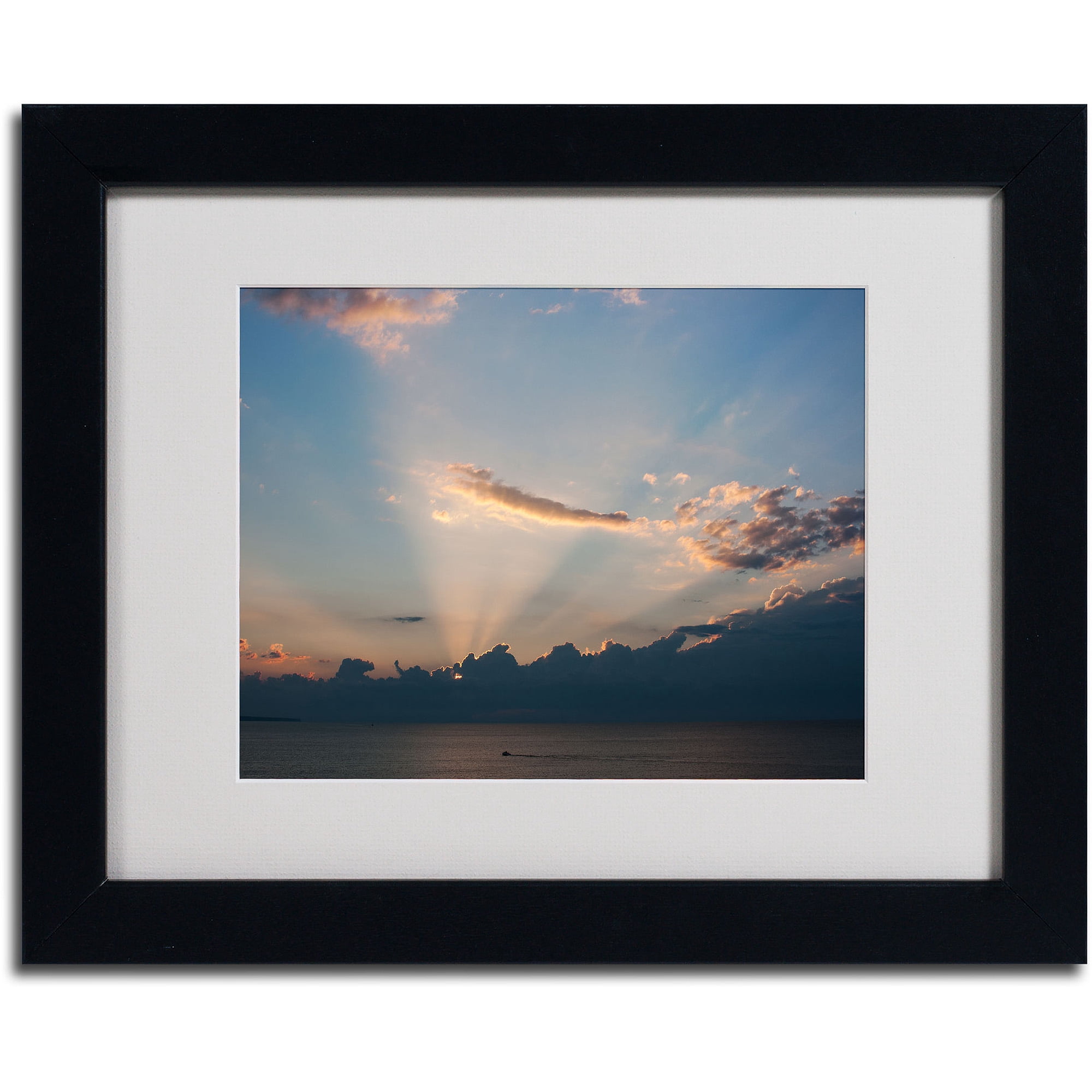 Trademark Fine Art "Inspiration Sunset II" by Kurt Shaffer, Black Frame