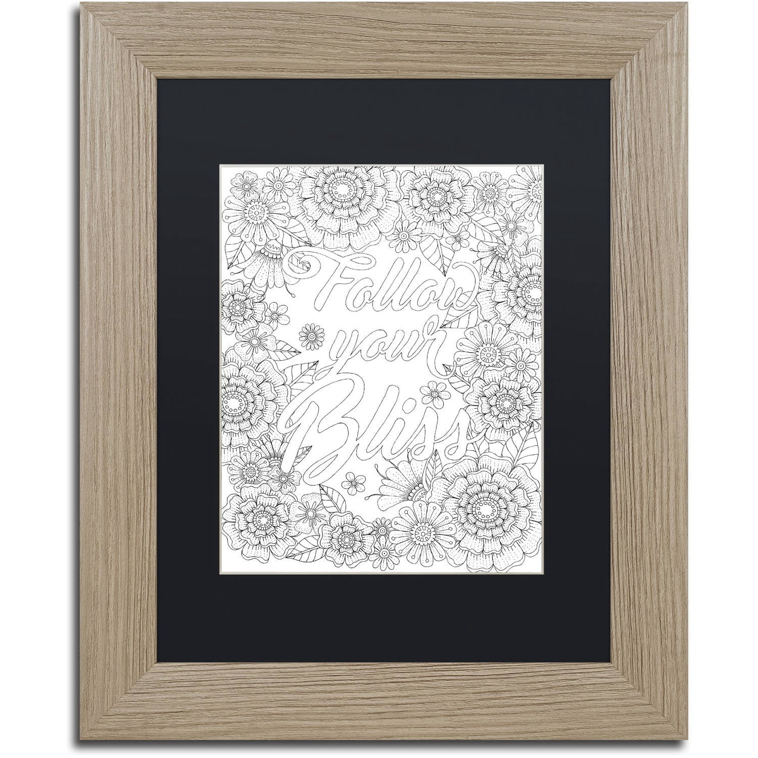 Trademark Fine Art "Inspirational Quotes 15" Canvas Art by Hello Angel, Black Matte, Birch Frame
