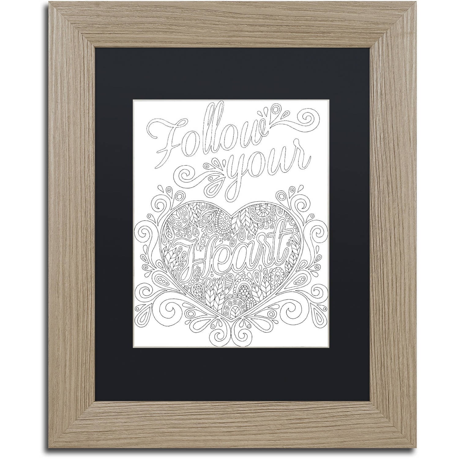 Trademark Fine Art "Inspirational Quotes 16" Canvas Art by Hello Angel, Black Matte, Birch Frame