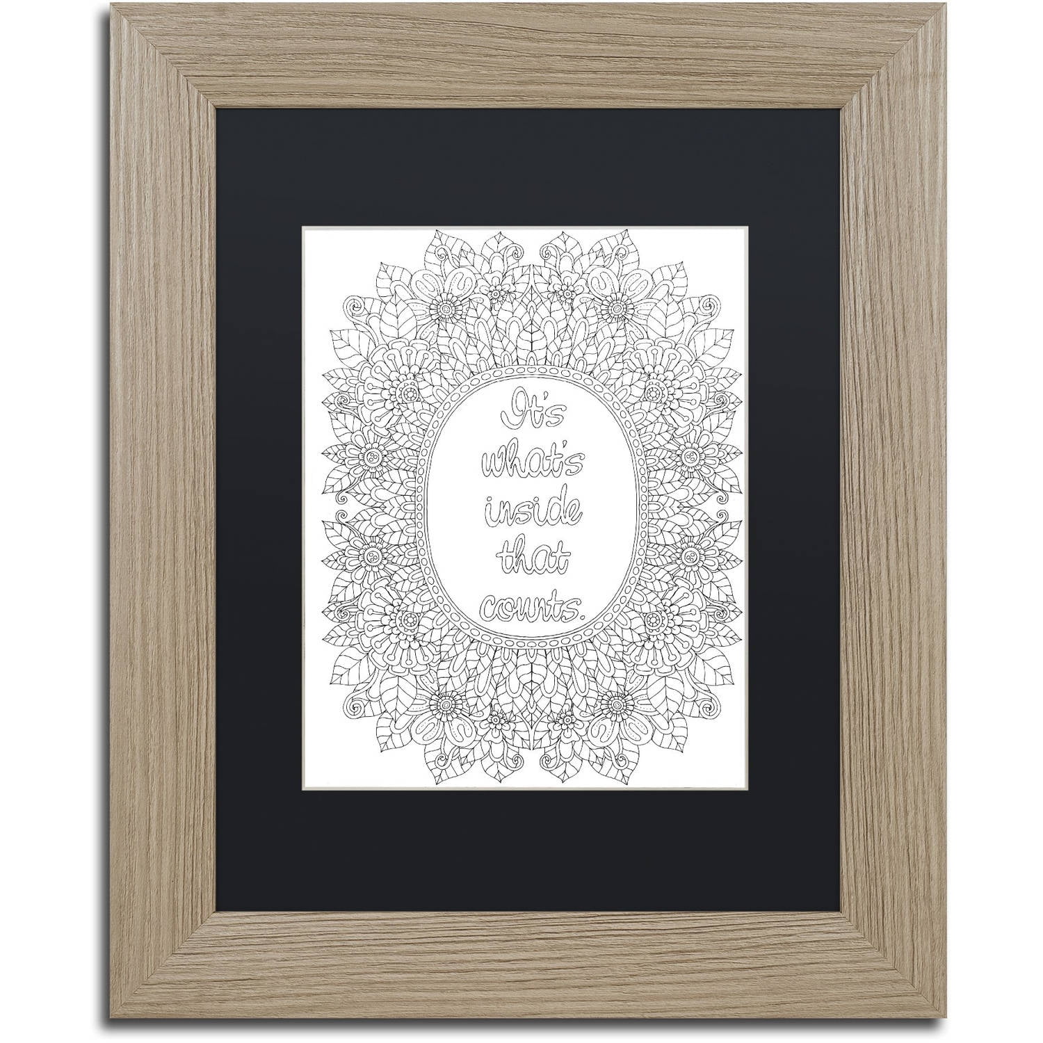 Trademark Fine Art "Inspirational Quotes 18" Canvas Art by Hello Angel, Black Matte, Birch Frame