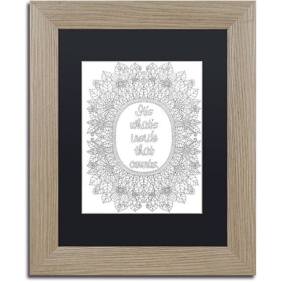 Trademark Fine Art "Inspirational Quotes 18" Canvas Art by Hello Angel, Black Matte, Birch Frame