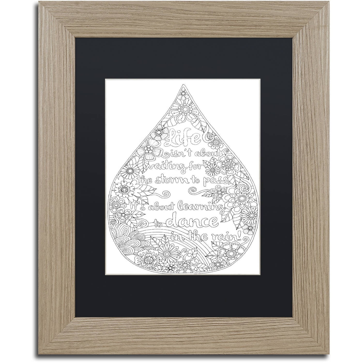 Trademark Fine Art "Inspirational Quotes 21" Canvas Art by Hello Angel, Black Matte, Birch Frame