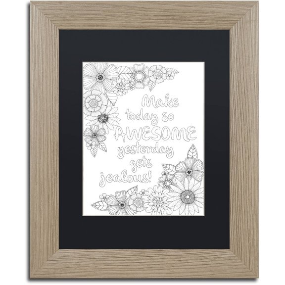 Trademark Fine Art "Inspirational Quotes 22" Canvas Art by Hello Angel, Black Matte, Birch Frame